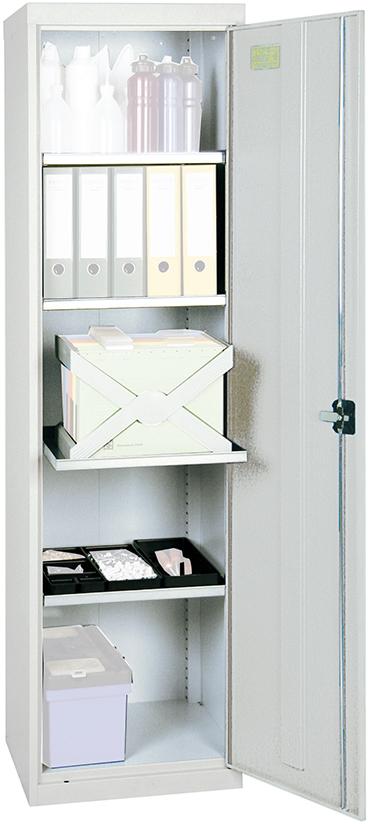 Werkzeugschrank B500xT500xH1800 mm RAL7035 4 Wannenböden stumpf