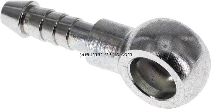 Schlauchnippel 8mm Ring, 4 - 5mm, Stahl verzinkt