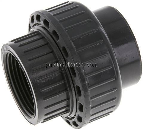 Klebe-/Gewindeverschraubung, PVC-U/ EPDM, 40mmxRp 1-1/4" IG