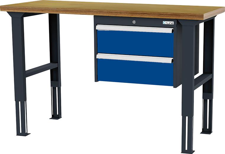 Arbeitstisch B2000mm HV 2 Schbl. 7035/5010 Forum