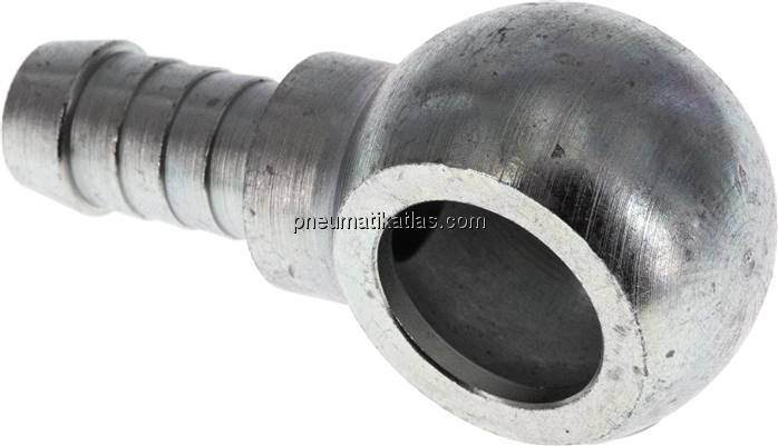 Schlauchnippel 18mm Ring, 11 - 12mm, Stahl verzinkt