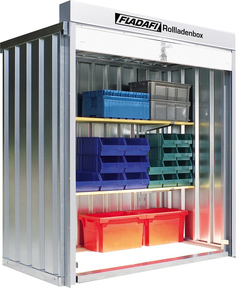 FLADAFI Rollladenbox RB 1100,verzinkt,montiertmit Holzfußboden mit Holzfussboden