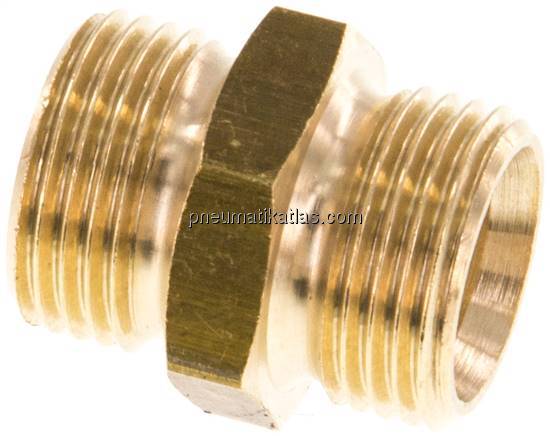 Doppelnippel G 3/8"-G 3/8", Messing/Rotguss