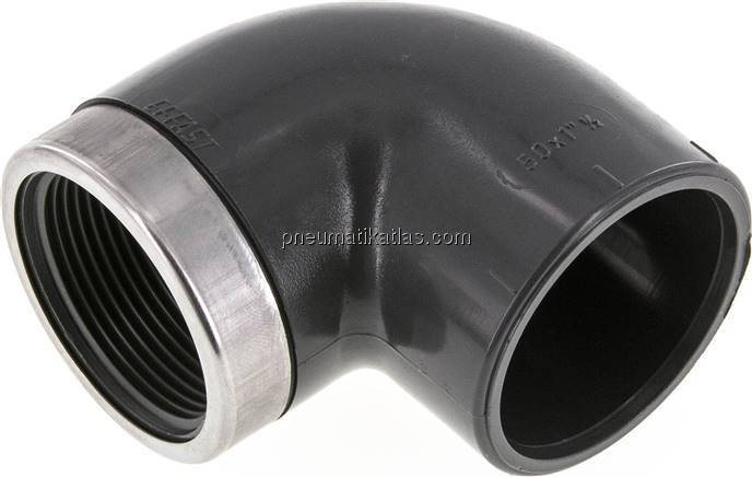 90°-Klebe-Gewindewinkel, PVC-U, 50mmxRp 1-1/2" IG