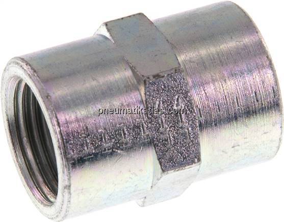 Hochdruck-Muffe G 1/2"-G 1/2", Stahl verzinkt