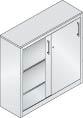 Schiebetürenschrank B1200xT500xH1200 mm RAL 7035 2 Fachböden CP