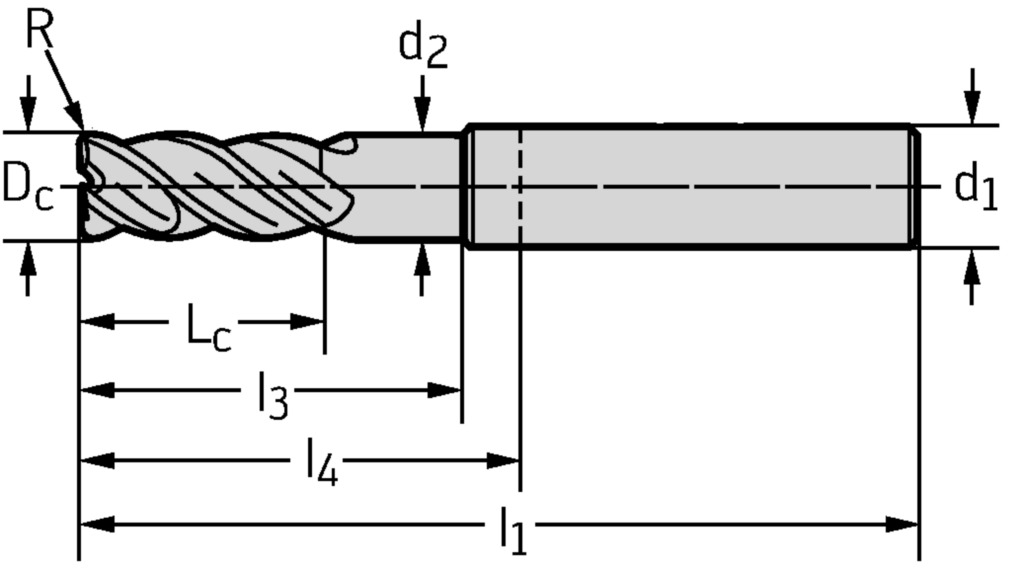 VHM-Eck-/Nutfräser