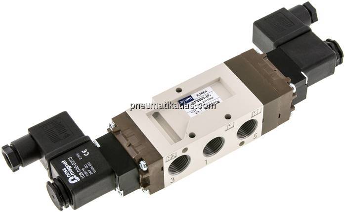 5/3-Wege Magnetventil, G 3/8", Mittelstellung belüftet, 115 V AC