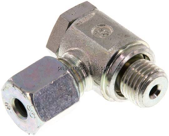 Winkel-Schwenkverschraubung G 1/4"-6 S (M14x1,5), Stahl verzinkt