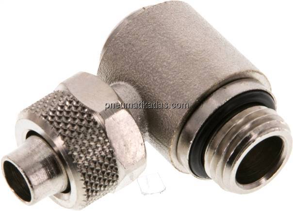 Winkel-Verschraubung G 1/4"-10x8mm, Messing vernickelt, Innenskt.