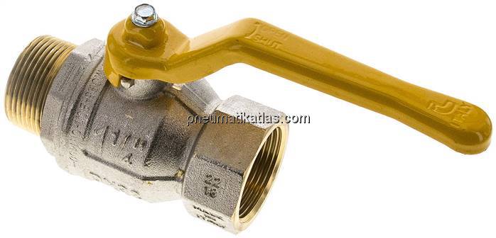 Messing-Kugelhahn, DVGW, R 1-1/4" / Rp 1-1/4", -0,9 bis 30bar
