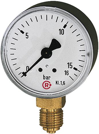 Manometer stehend 63mm 0-10bar G1/4" Einfachskala,