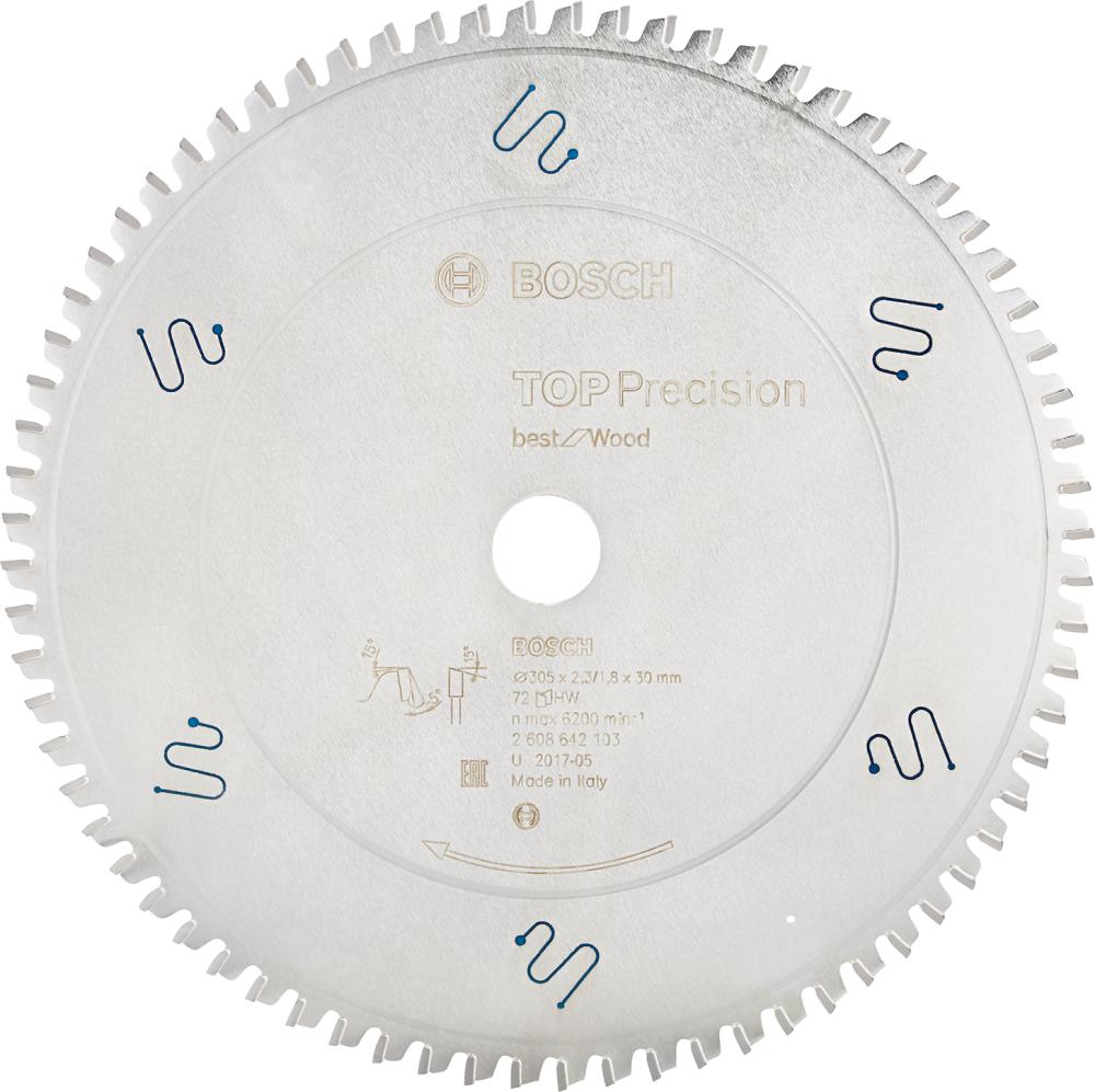 HM-Kreissägeblatt 305x2,3x30mm 72Z W Bosch VE à 1 Stück Top Precision Best f Wood