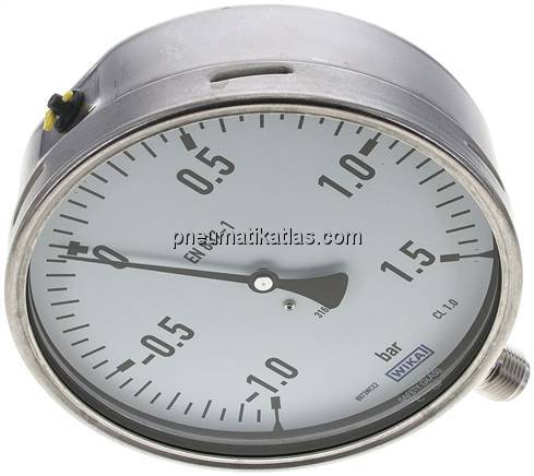 Chemie-Manometer senkrecht, 160mm, -1 bis 1,5 bar