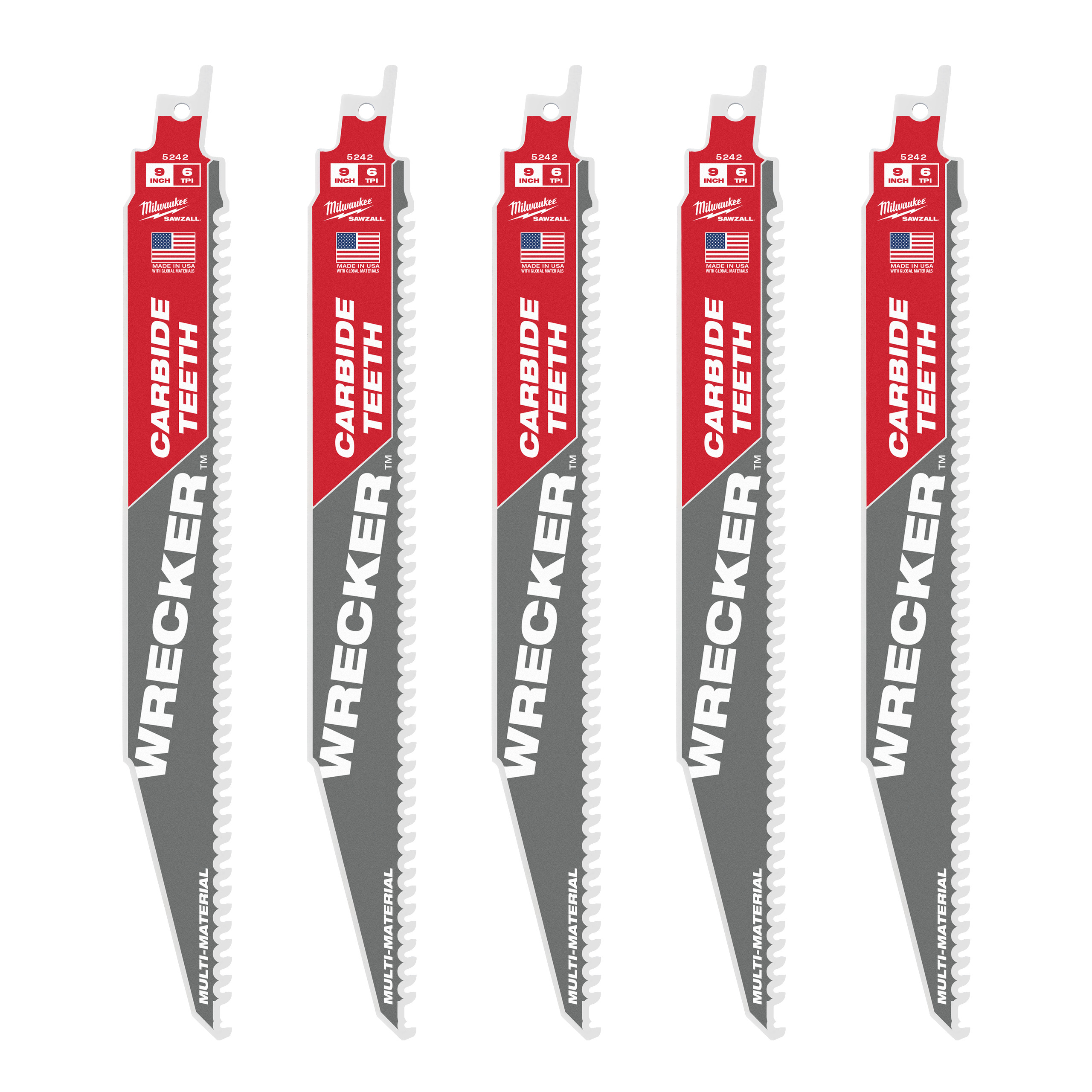 Säbelsägeblatt THE WRECKER HM bestückt 5er Pack 230 x 4,2 mm (6 TPI)