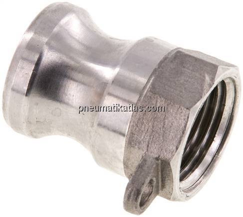 Kamlock-Stecker (A) NPT 1/2"(IG), Edelstahl (1.4408)
