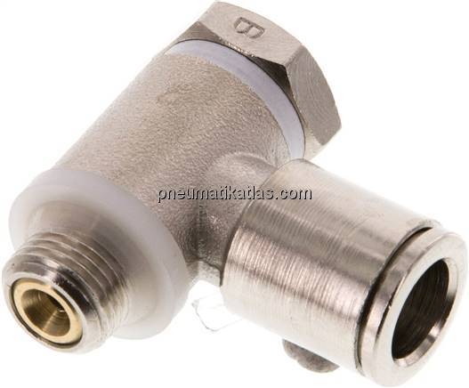 Winkel-Drosselrückschlagventil G 1/8"-8mm,abluftregelnd (Standard)