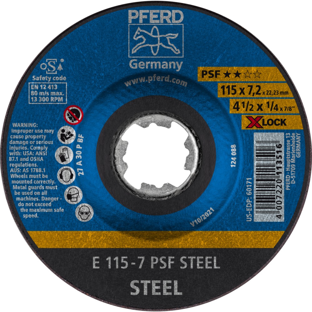 Schruppscheiben E 115-7 PSF STEEL/X-LOCK