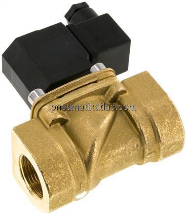 2/2-Wege Messing-Magnetventil G 3/4", -0,95 bis 16 bar, stromlos geschlossen (NC