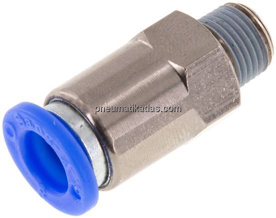 Rückschlagventil R 1/8"-8mm, Durchfluss vom Schlauch zum Gewinde, IQS-Standard