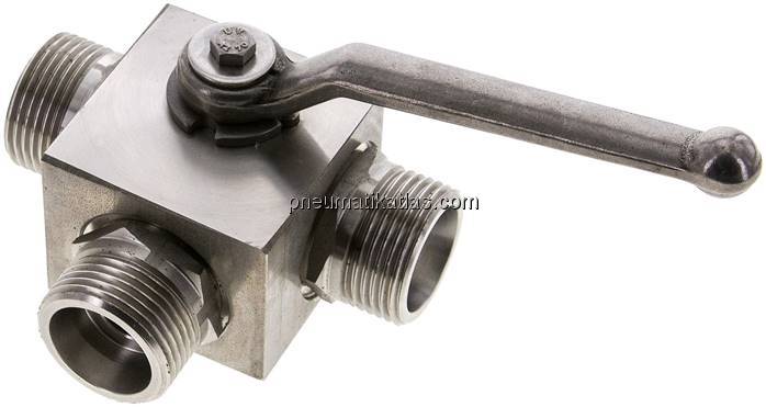 ES-Hochdruck-3-Wege Kugelhahn, T-Bohrung, 20 S (M30x2), 0 - 400bar
