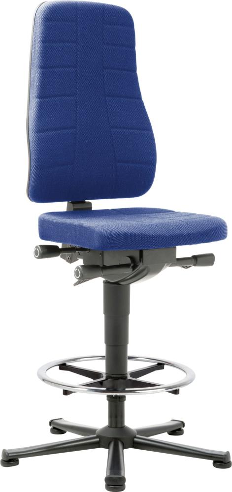 Bimos Arbeitsstuhl 9641-6802 All-In-One 3 Sitzhöhe 570-830 mm mit Gleiter, Stoff blau