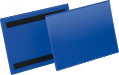 Etikettentasche B210xH148 mm A5 quer blau, magnetisch VE 50 Stück