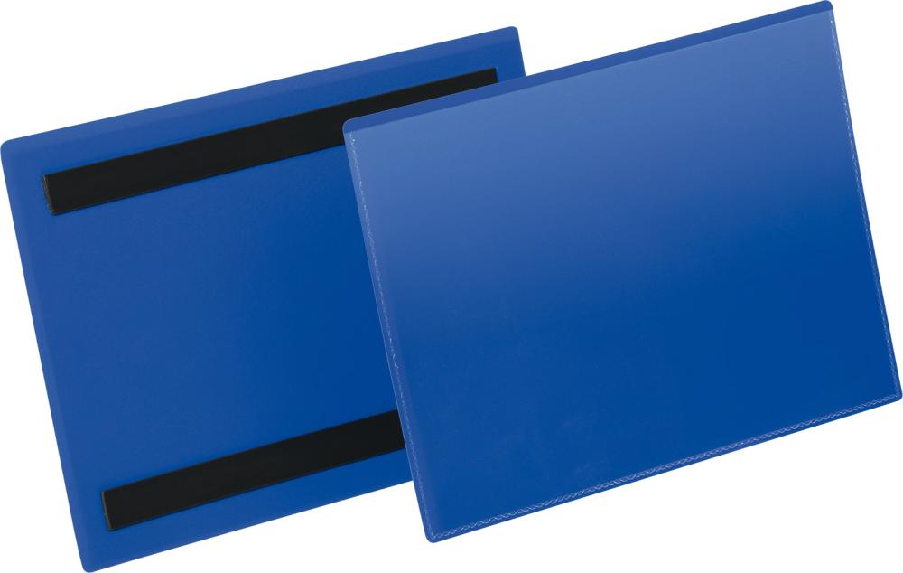 Artikelhauptbild Etikettentasche B210xH148 mm A5 quer blau, magnetisch VE 50 Stück