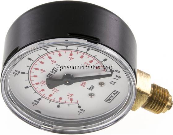 Vakuummeter, 63mm, senkrecht, -1 bis 0