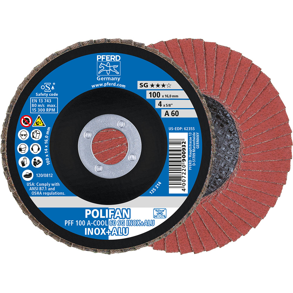 POLIFAN-Fächerscheiben PFF 100 A-COOL 60 SG INOX+ALU/16,0