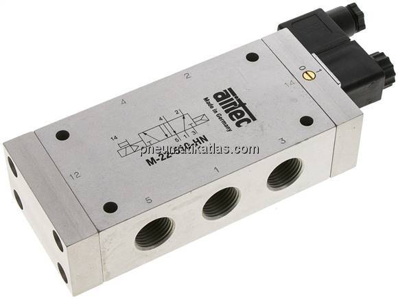 5/2-Wege Magnetventil, G 1/2", Luftfeder, 230 V AC, Standard