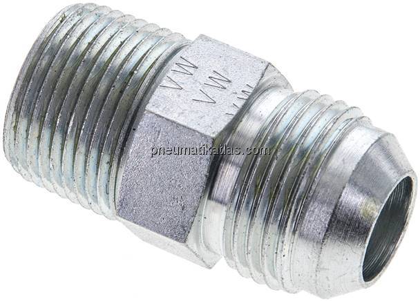 Doppelnippel NPT 3/4"-UN 1-1/16"-12(JIC), Stahl verzinkt