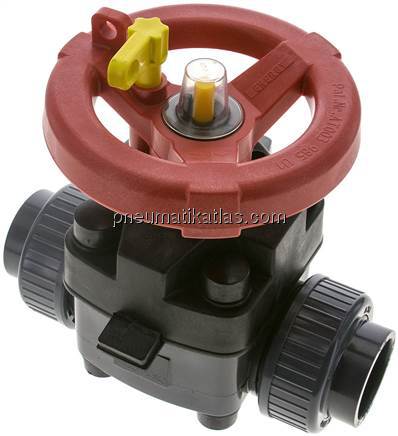 PVC-Membranventil (Hand) PVC / EPDM, 40mm Klebemuffe