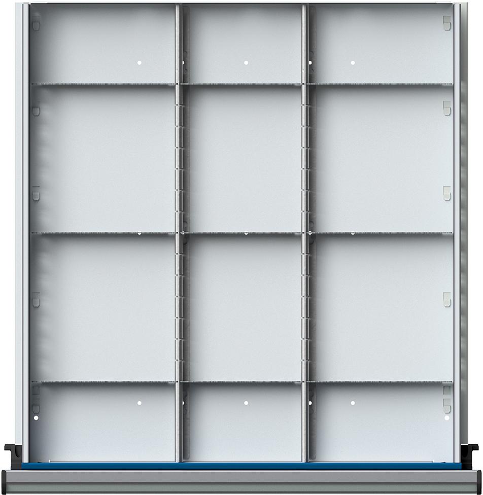 Schubladeneinteilungssatzfür FH 90-150mm 1/3 Teilung f.Schublade B500xT540 mm