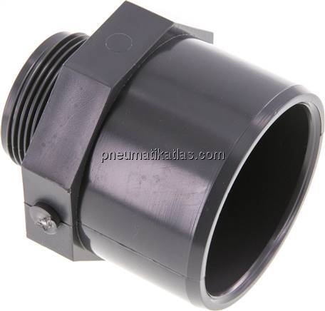Klebe-Gewindenippel, PVC-U, 63x75mm (ixa)-G 1-1/2" AG
