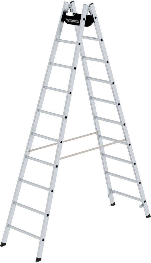 Alu-Stehleiter 2x10 Sprossen Leiterlänge 2,95 m Arbeitshöhe bis 4,35 m