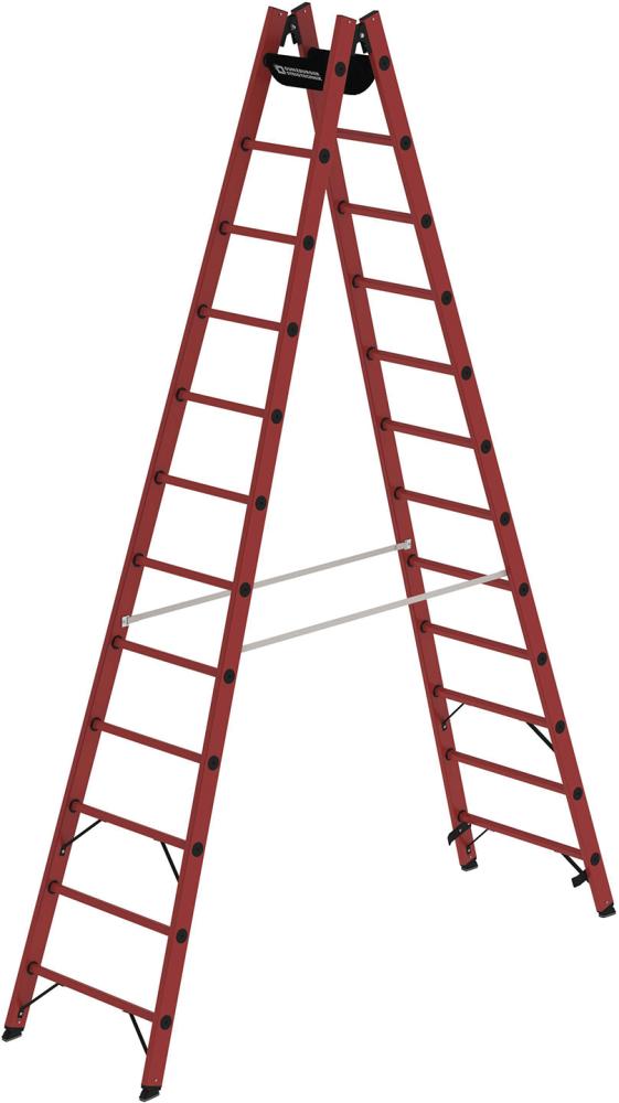 GFK-Stehleiter 2x12 GFK-Sprossen Leiterlänge 3,51 m Arbeitshöhe bis 4,50 m