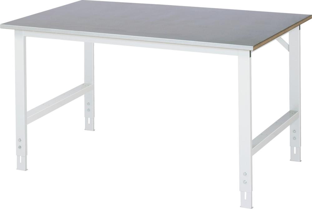 Arbeitstisch Tom - Stahlblechbelag-Platte B1500xT 1000xH760-1080mm Stahlblechbelag-Platte