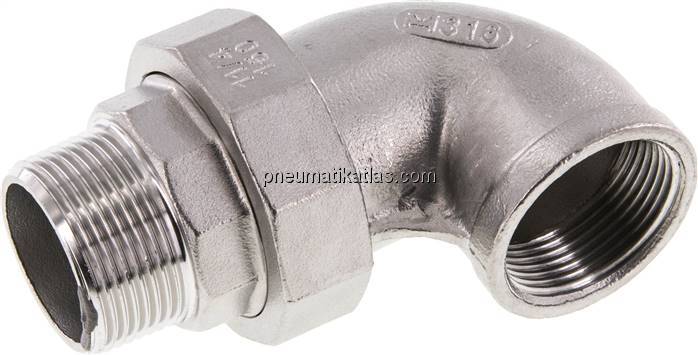 Winkel-Verschraubung flach dichtend Rp/R 1-1/2"(IG/AG)