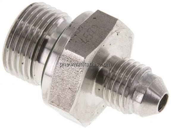 Doppelnippel G 3/8"-UNF 7/16"-20(JIC), 1.4571