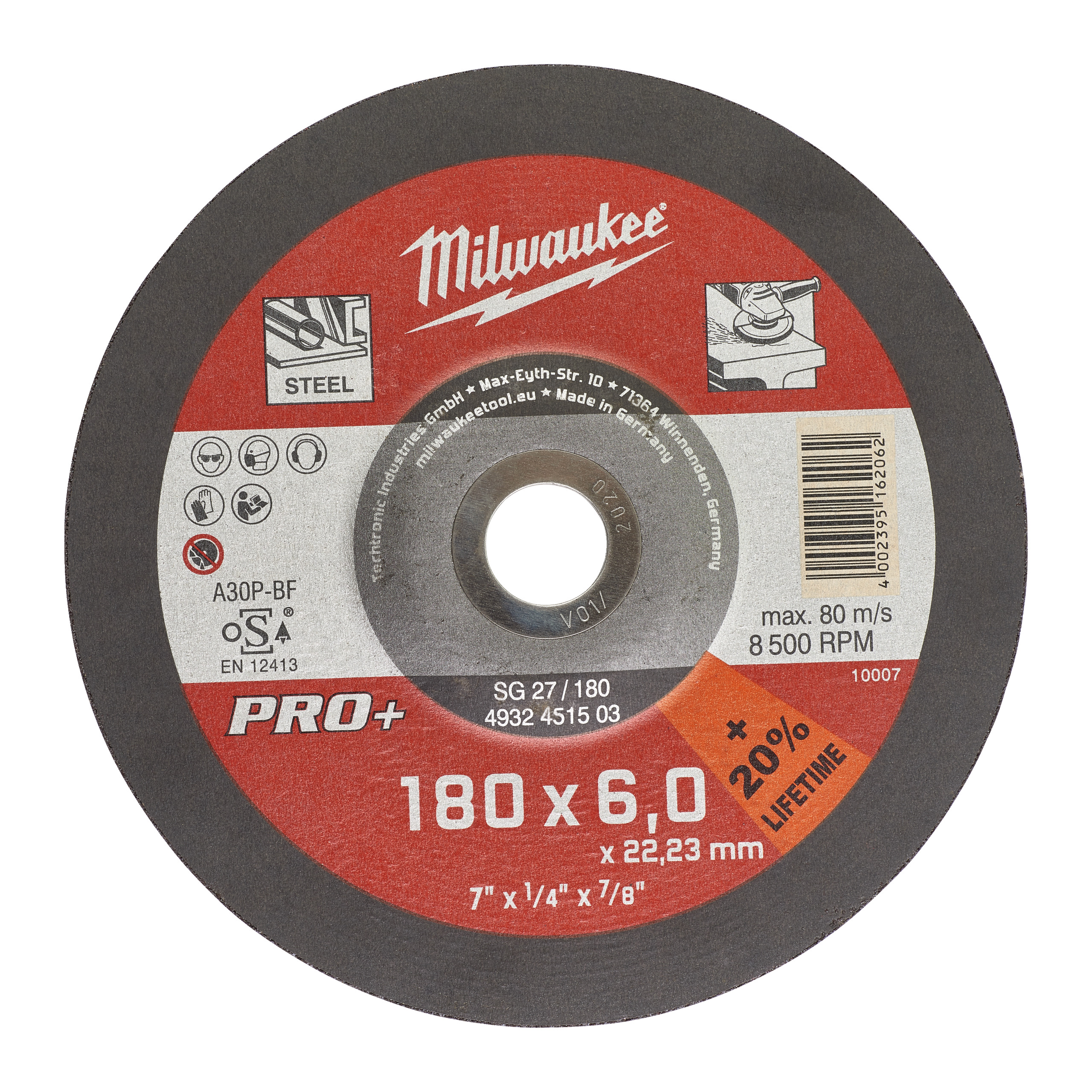 Schruppscheibe PRO+ 180 mm SG27 6 mm gekröpft