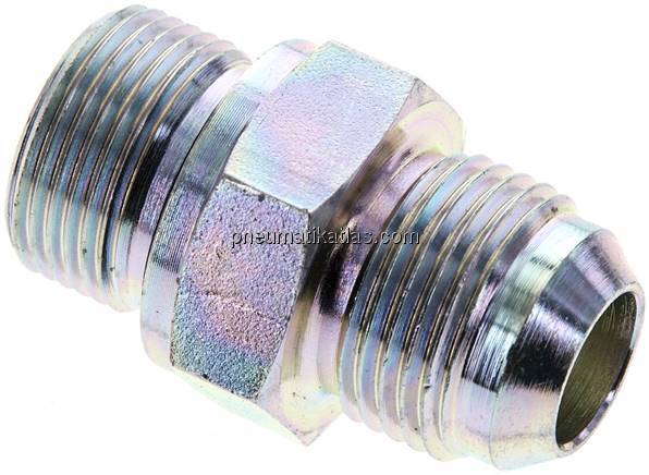 Doppelnippel M 22x1,5-UNF 7/8"-14(JIC), Stahl verzinkt