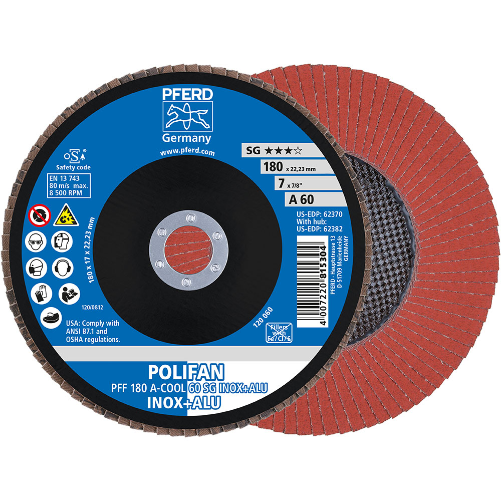 POLIFAN-Fächerscheiben PFF 180 A-COOL 60 SG INOX+ALU