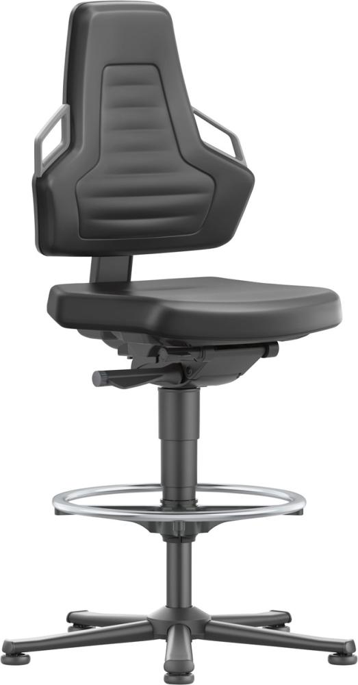 Bimos Arbeitsstuhl Nexxit 3 Griff grau Sitzhöhe 570-820 mm Kst. schwarz,Fußring