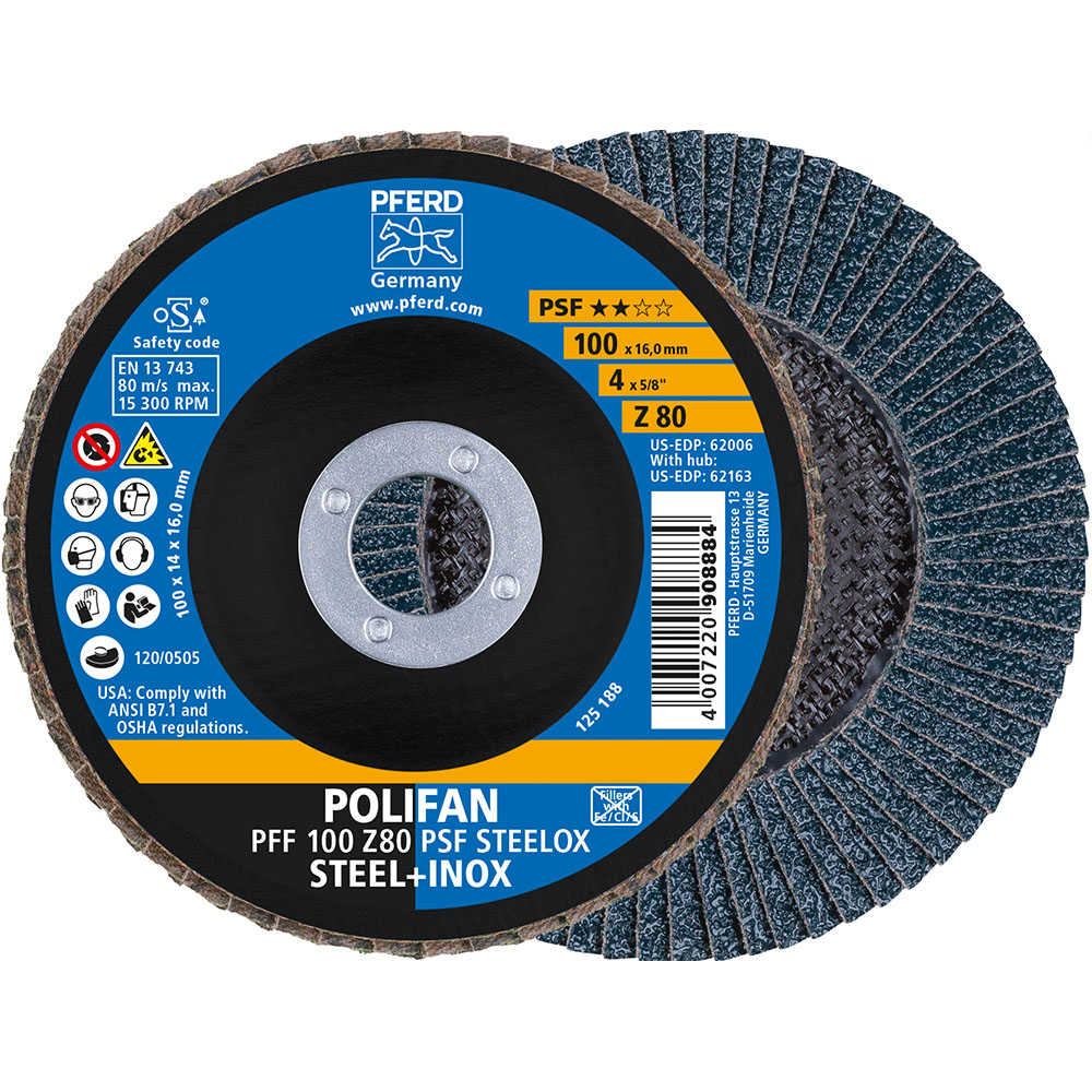 POLIFAN-Fächerscheiben PFF 100 Z 80 PSF STEELOX/16,0