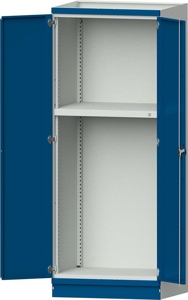 Leergehäuse Modell 103 B865xT720xH2200mm RAL 7035/5012 mit Türen Schubladenblock NH 1200mm