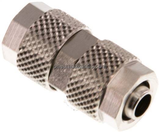 Gerade Verschraubung 8x6mm-8x6mm, Messing vernickelt