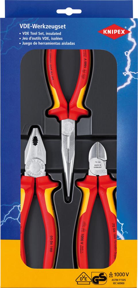 Zangen-Satz Sicherheit VDE 3-teilig KNIPEX