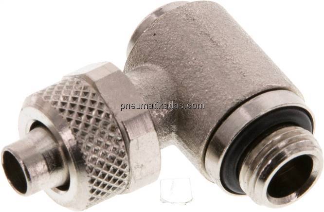 Winkel-Verschraubung G 1/8"-8x6mm, Messing vernickelt, Innenskt.