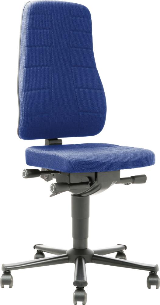 Artikelhauptbild Bimos Arbeitsstuhl 9643-6802 All-In-One 2 Sitzhöhe 450-600 mm mit Rollen, Stoff blau
